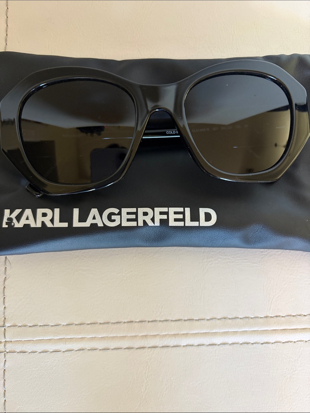 NEW Karl Lagerfield Oversized Black Women's Sunglasses - Bold Modern Style